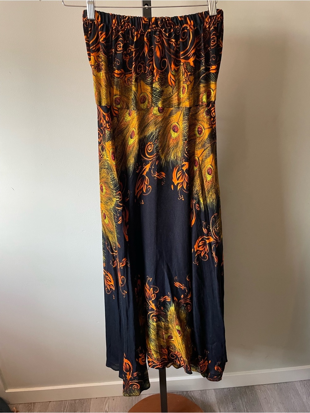 Vintage Thailand Peacock Feather Wide Leg Elephant Pant Boho Indie Sleeze 90s - Picture 10 of 10